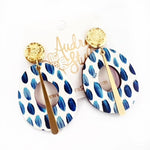 Blue White Bold Earrings from Audra Style