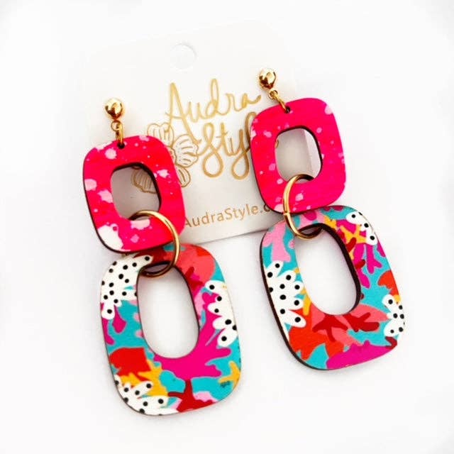 Lola Colorful Bold Hot Pink Earrings