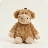A soft, gray plush donkey toy with long ears and a friendly expression, designed to be microwavable.