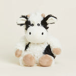 Warmies - Black and white cow plush.