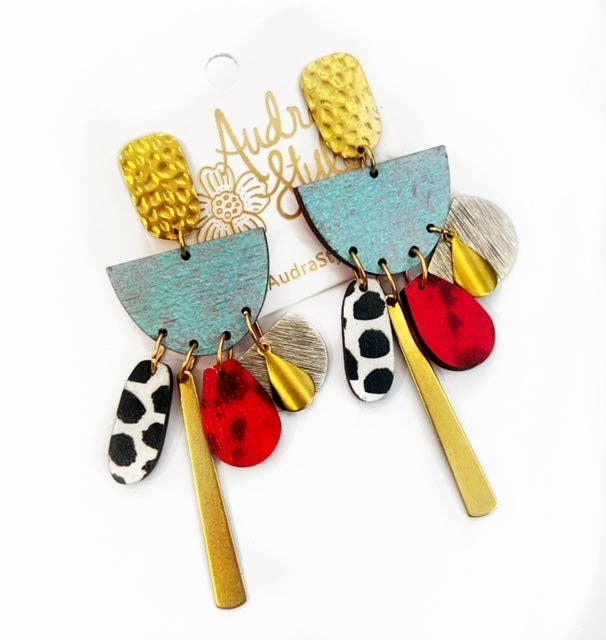 Colorful Bold Blue Boho Charm Blue Earrings