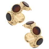 Ava Disc Tortoise Hoop Earrings