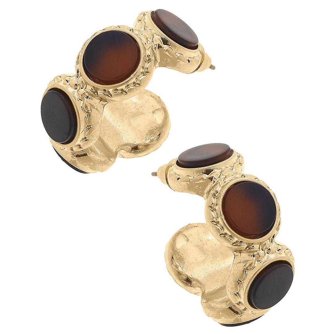 Ava Disc Tortoise Hoop Earrings