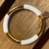 White & Gold Acrylic Bracelet