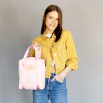 Jon Hart Shag Bag, 11x8.5x6 in, coated canvas with leather trim, versatile golf and accessory bag.