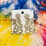 Beaded Bunny Earrings