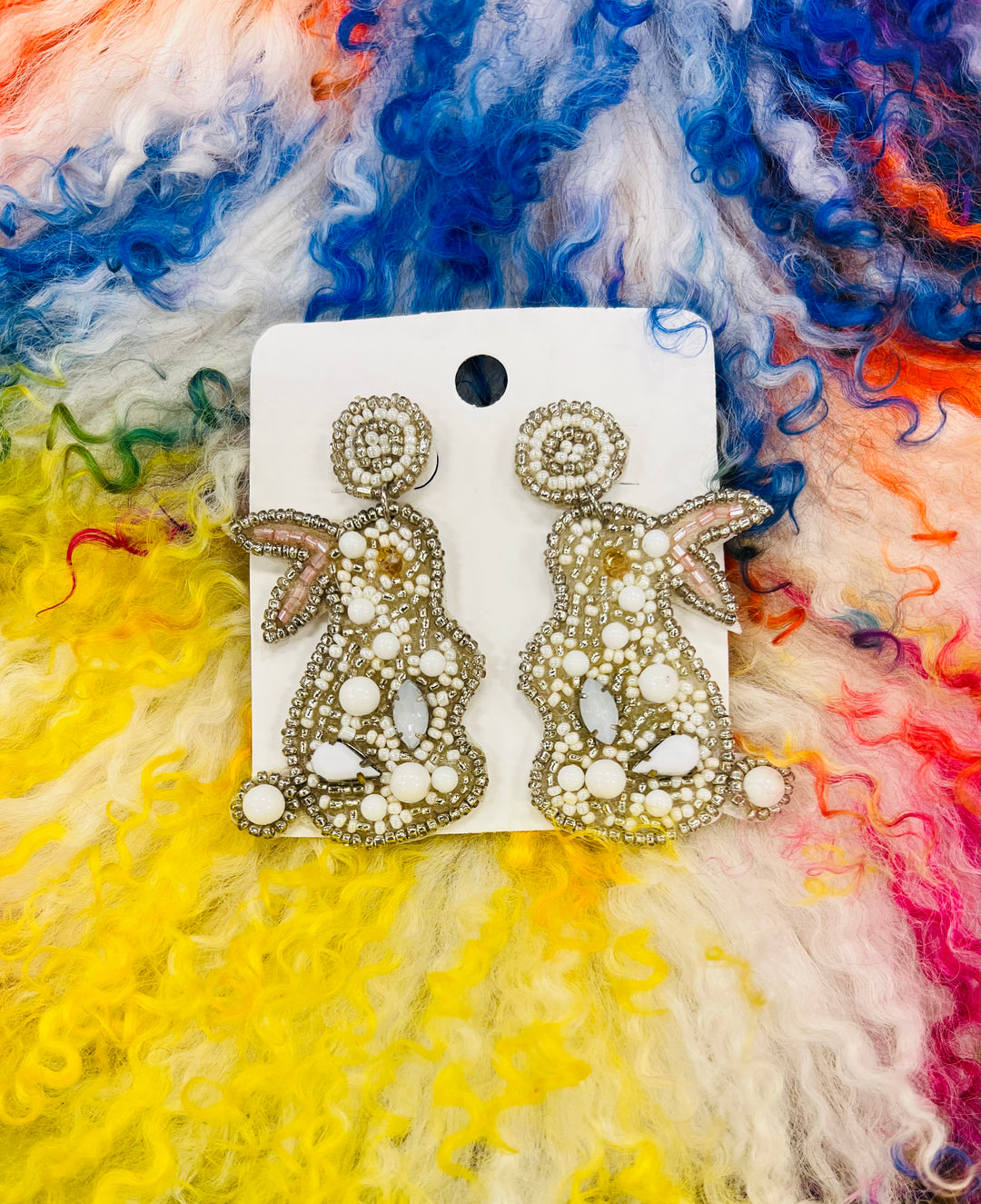Beaded Bunny Earrings