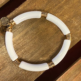 White & Gold Acrylic Bracelet
