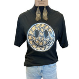 Leopard Sequin Smiley Face Tee