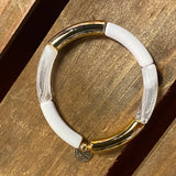White & Gold Acrylic Bracelet
