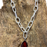 Red Crystal Teardrop Necklace