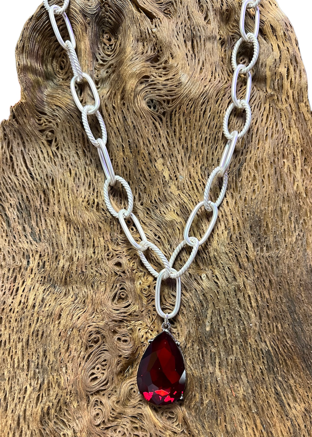 Red Crystal Teardrop Necklace