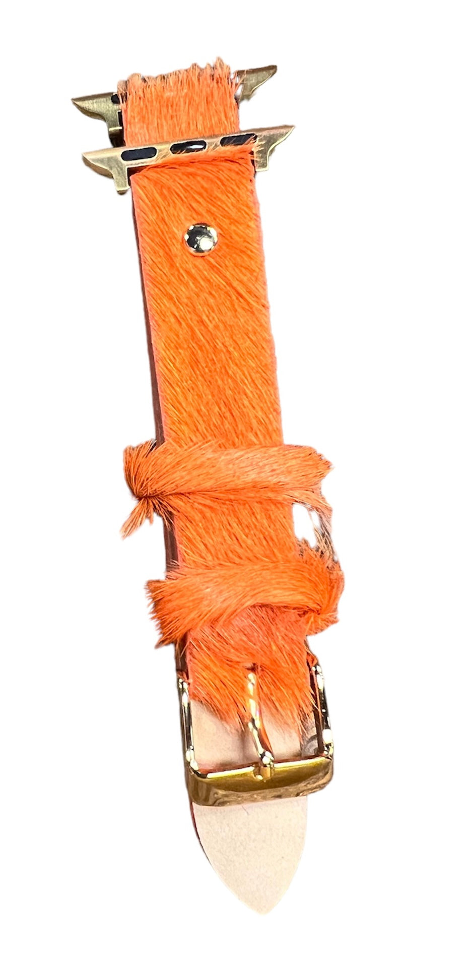 Orange Hair On Hide Watch Band