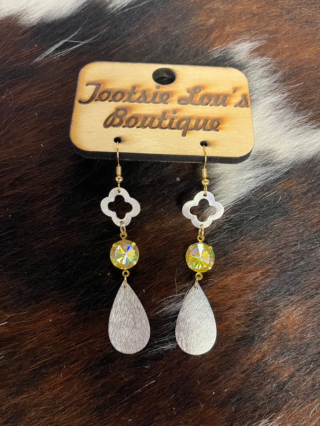 Golden Teardrop Dangle Earrings