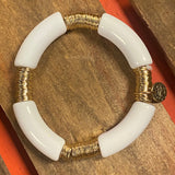 White & Gold Acrylic Bracelet