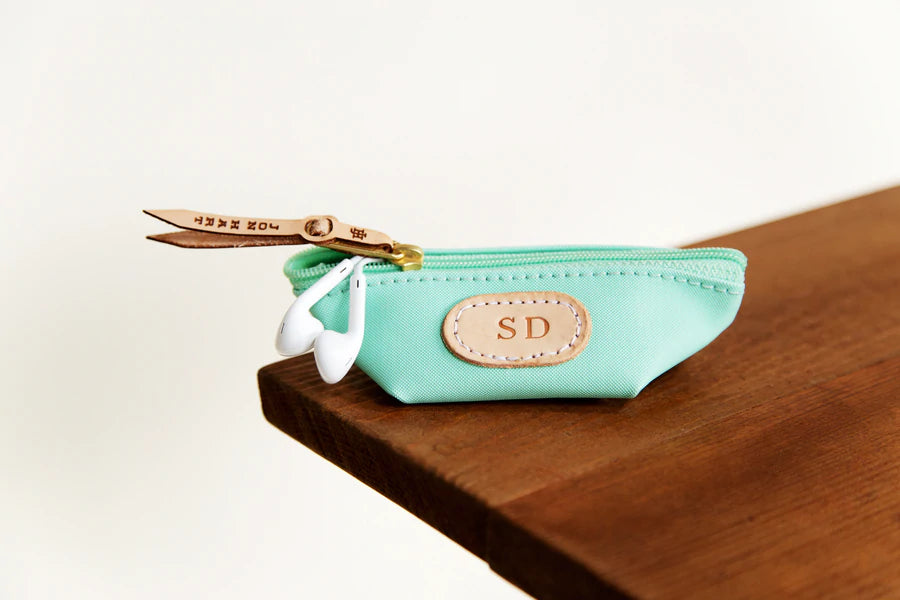 Jon Hart Pod Pouch with coated canvas, leather trim, and zippered closure for organizing small essentials.