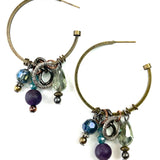 Dangle Beaded Hoop Earrings