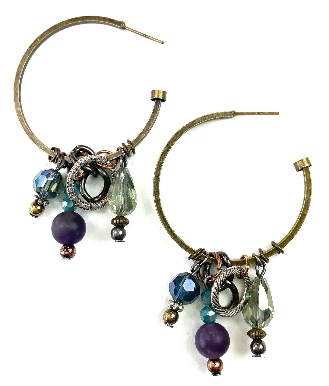 Dangle Beaded Hoop Earrings