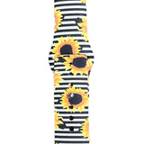 Striped Sunflower Watch Band