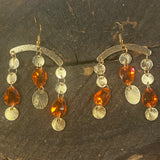 Orange Gold Arch Earrings