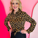 Nina Leopard Button Up Tunic