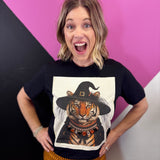Jewel Collared Tiger Witch Patch Tee (Black)