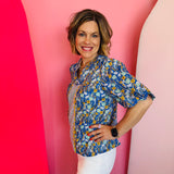 Scallop Floral Stripe Top