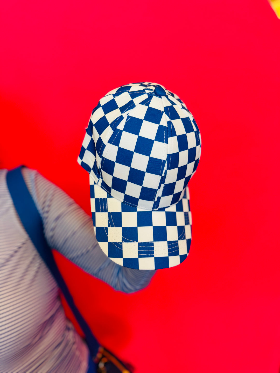 Blue Checkered Trucker Hat