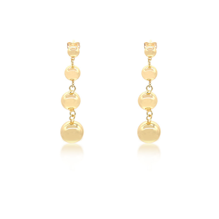 Gold Beaded Dangle Earrings (18k Gold Filled)