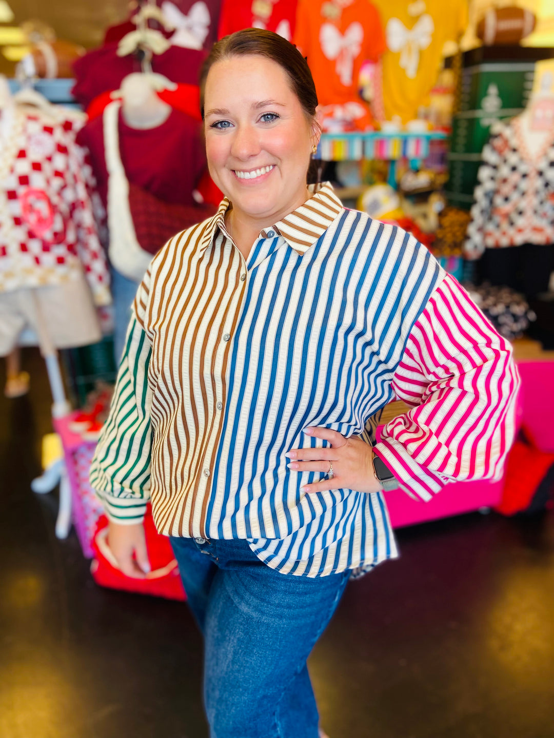 Color Block Striped Top