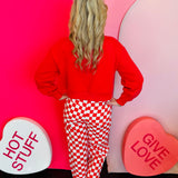 Queen Of Sparkles Red Love Letter With Functioning Zipper Collar Sweatshirt