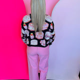 Queen Of Sparkles Black Cakes & Pastries Tie Up Sweater