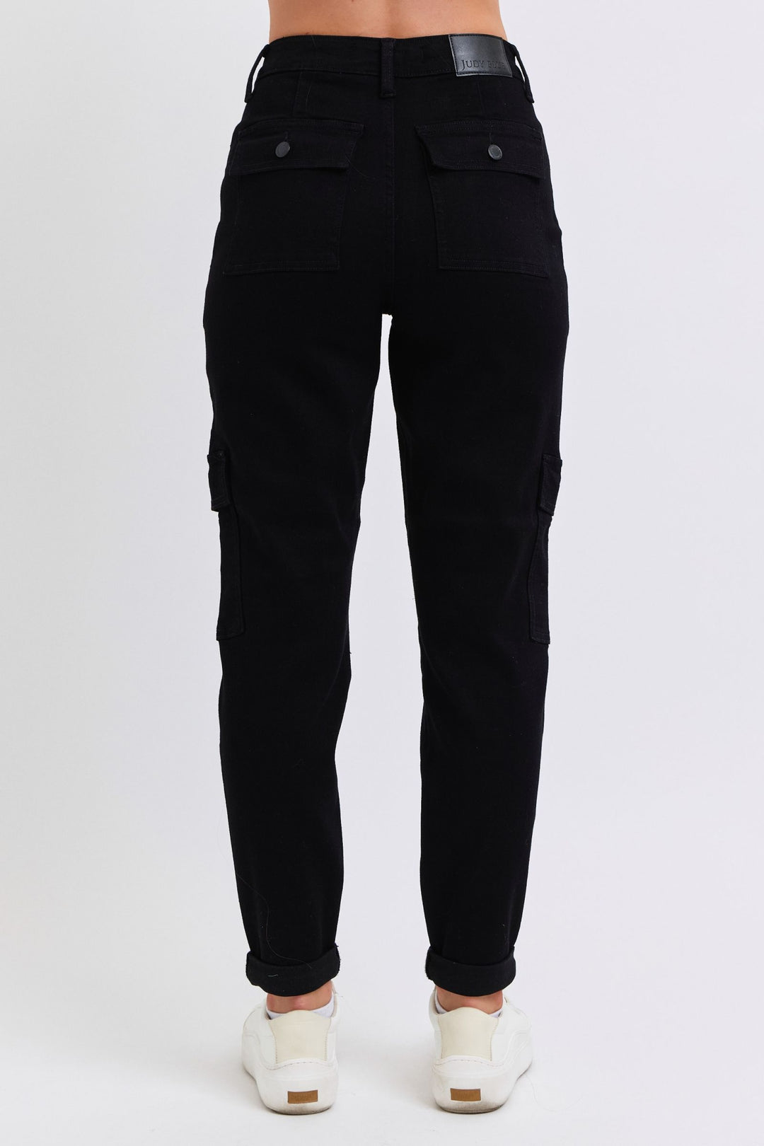 Judy Blue Black Cargo Cuffed Jogger Jeans