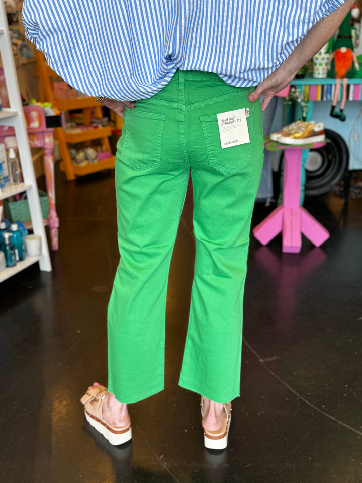 Kelly Green Cropped Jeans