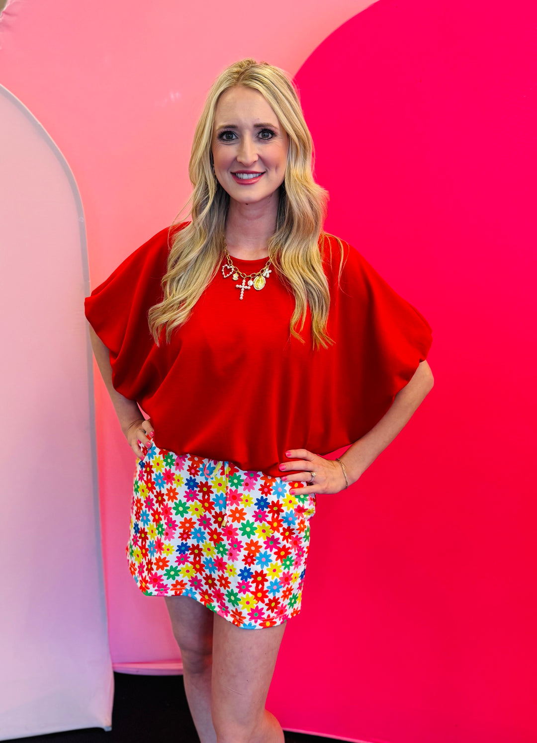 Bright Blooms Floral Skort