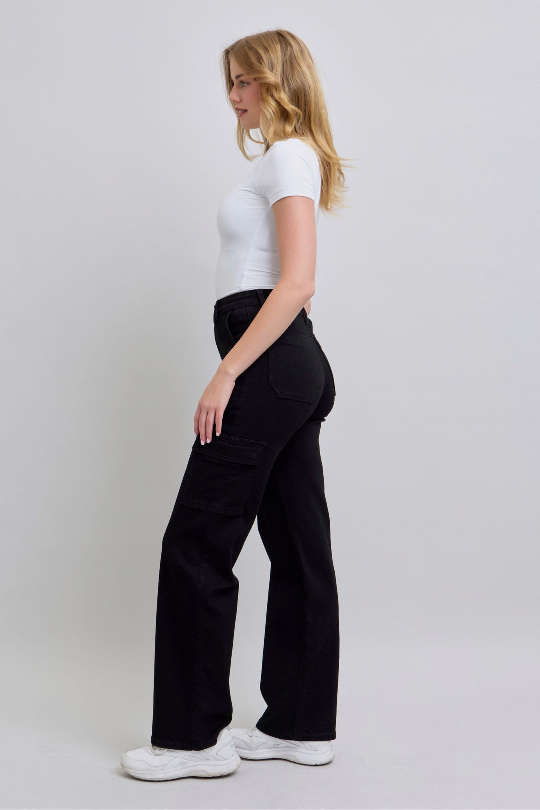 Judy Blue black denim cargo jeans