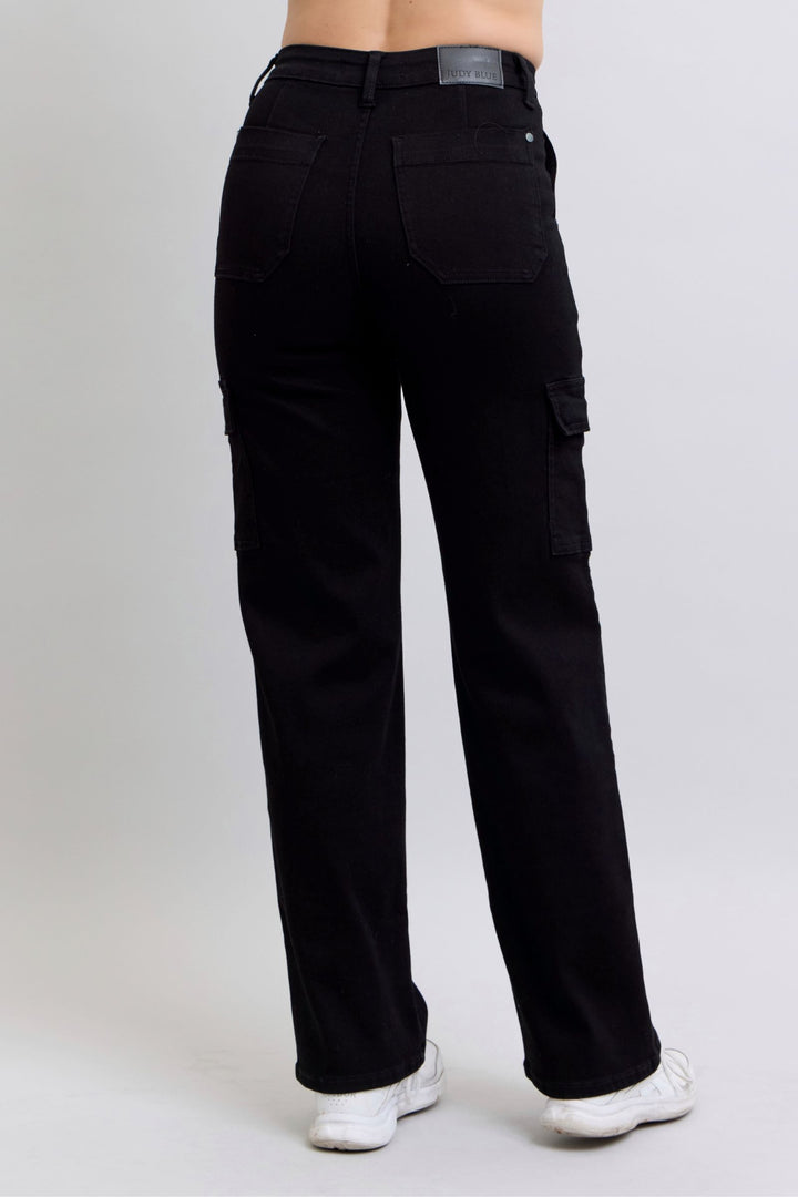 Judy Blue Black Denim Cargo Jeans