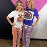 Purple Ribbed Stripe Lounge Pants