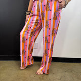 Pink & Orange Leopard Stripe Pants