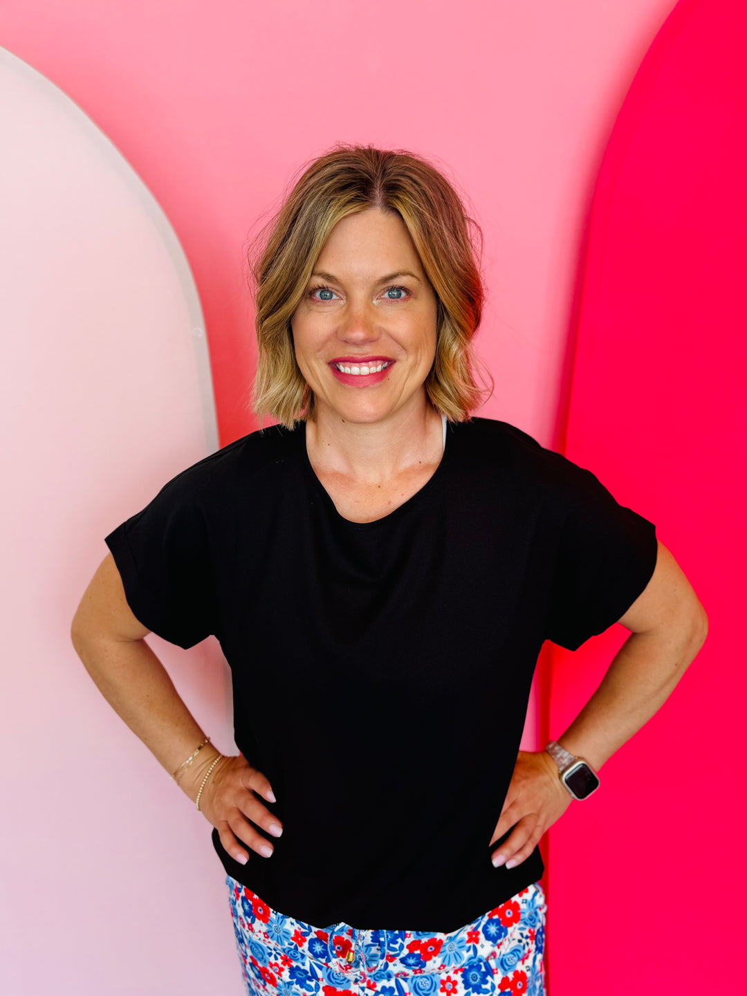 Black Boat Neck Top