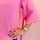 Pink Scallop Top