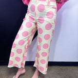 Yellow & Pink Polka Dot Pants