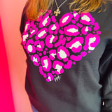 Pink Leopard Heart Sweatshirt