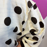 Brown & Ivory Reversible Polka Dot Stripe Sweatshirt