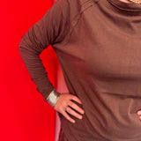 Brown Raglan Top