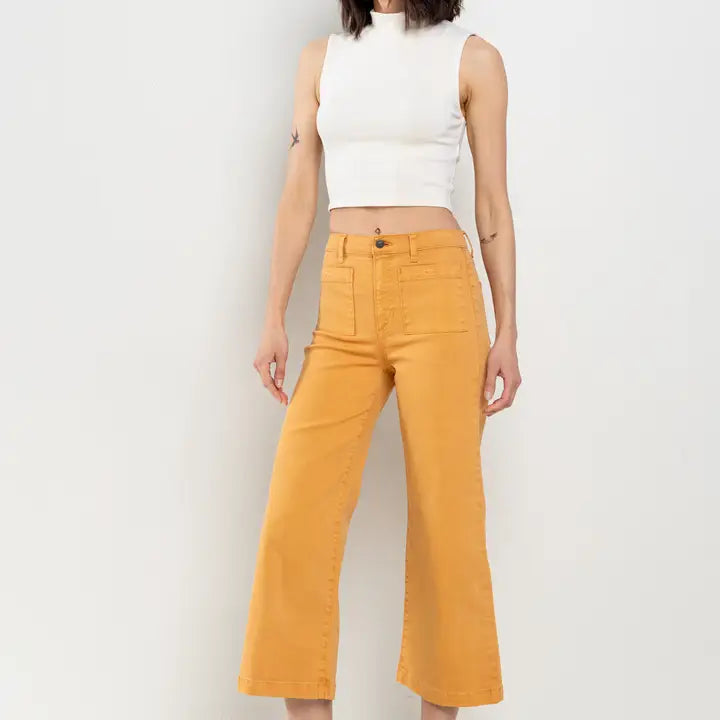 Inca Gold Crop Wide Leg Jeans