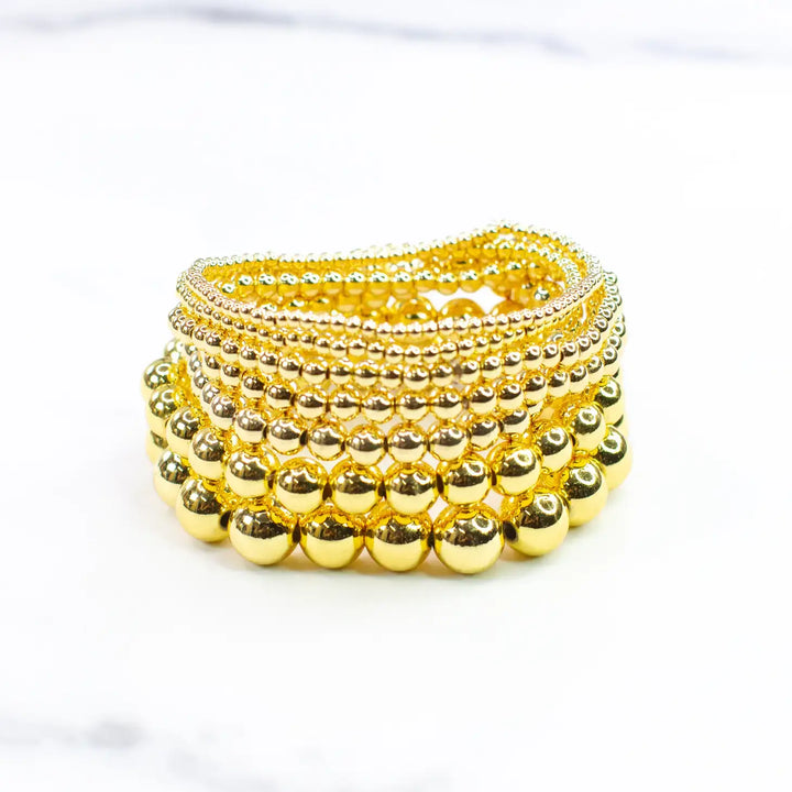 10mm Gold Filled Beaded Bracelets (Water Resistant)