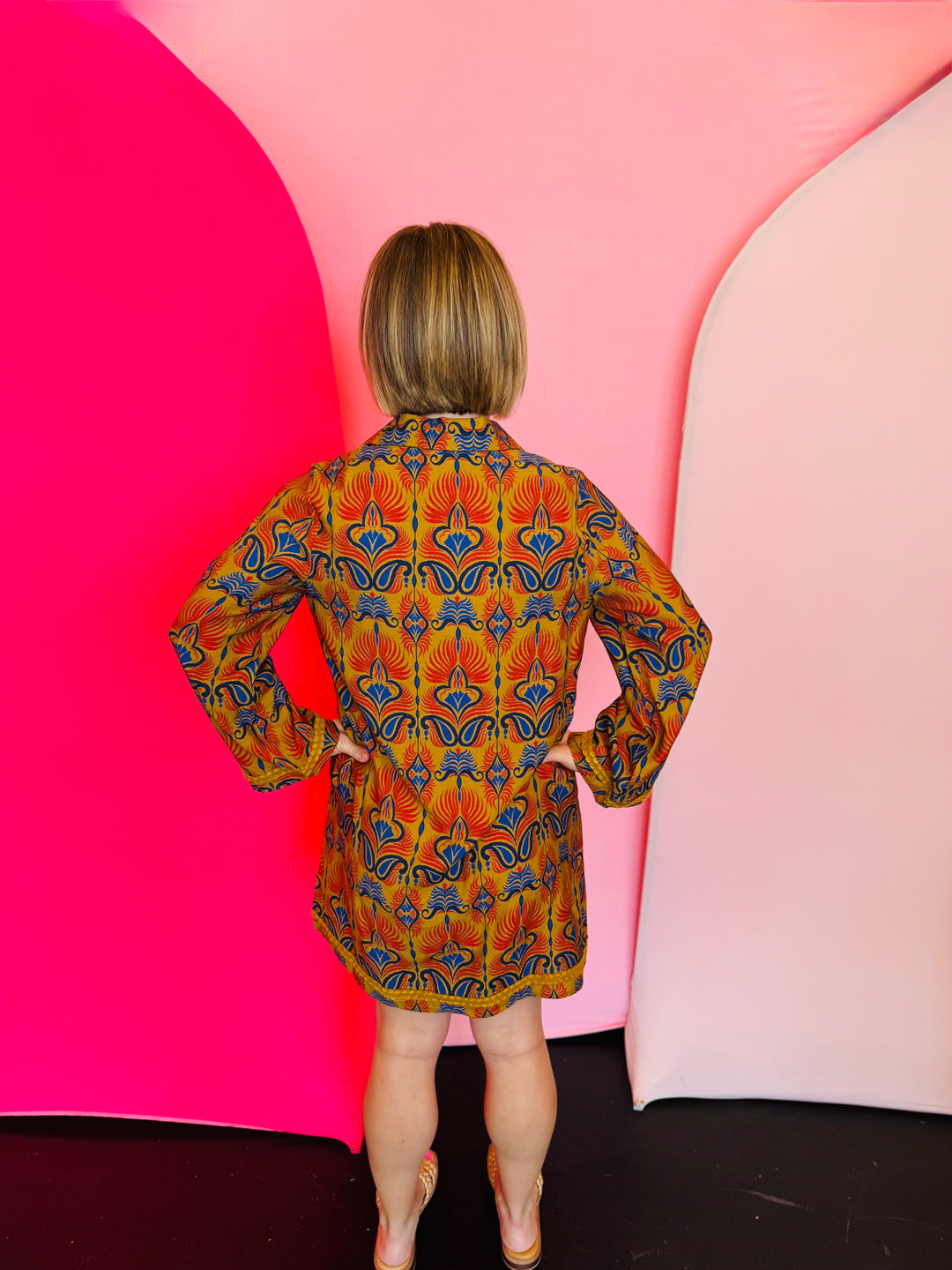 Toffee Boho Print Dress