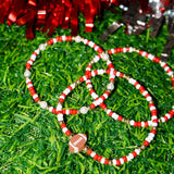 Locked Game Day Red & White Bracelet Pattern #94 (water proof)