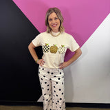 Leopard/Checkered/Polka Dot Apple Trio Graphic Tee
